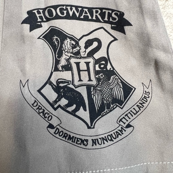 Harry Potter Women's Small A-Line Skirt Hogwarts School Logo Gray Black Pleated - Picture 3 of 7